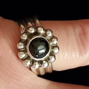 Sterling silver hematite ring